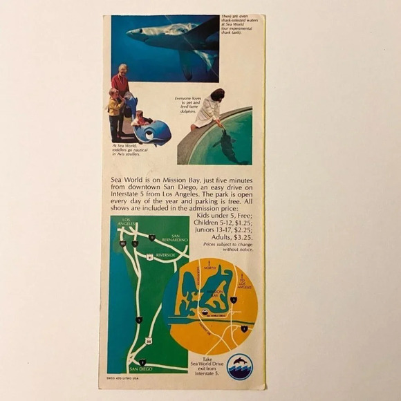 Vintage Sea World Mission Bay San Diego  Travel Guide Brochure - Picture 2 of 11